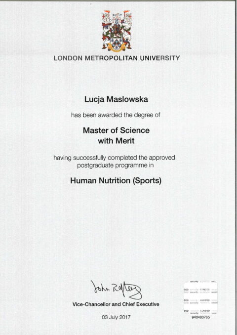 Master of Science award